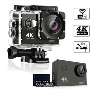NWT 4K Sports 16 MP Ultra HD DV Water Resistant Underwater Action Camera w/WIFI